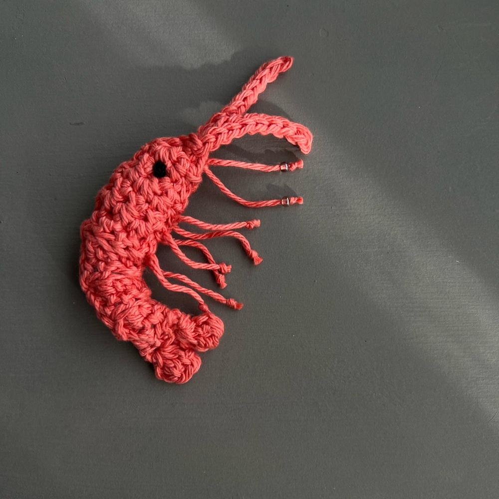 Handmade Crochet Shrimp Toy